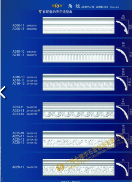 Gypsum Line for Home Decoration